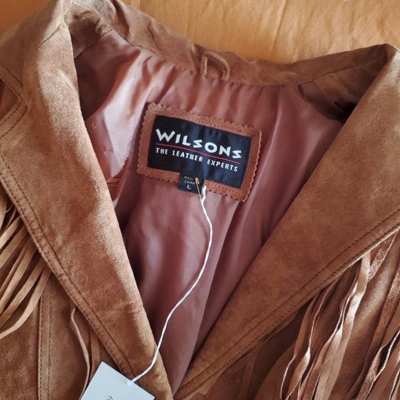 Wilsons Leather Chestnut Fringe Jacket L. Western meets Hippy look. - Picture 4 of 4